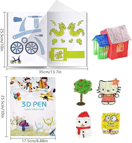 LumenTY 20 Pièces Moule de Papier Stylo 3D Papier d'impression Stylo 3D modèle de Graffiti de Peinture 40 Motifs de Bande Dessinée Impression Papier pour Stylo 3D - Nail Gallerys