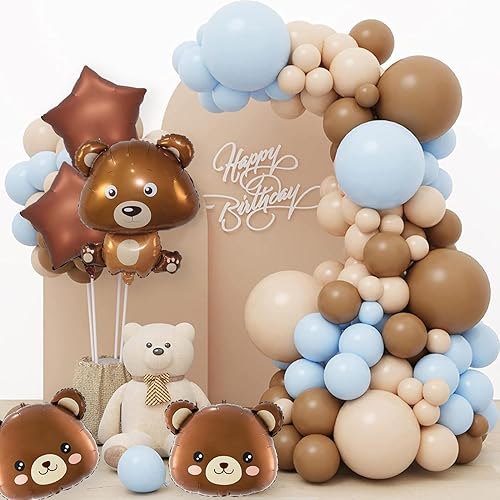 5 Pièces Ours D'Aluminium Ballons, En Forme De Tête, Fleuret Et Géant - Pour Anniversaire, Shower, Animaux Thème Party - Nail Gallerys