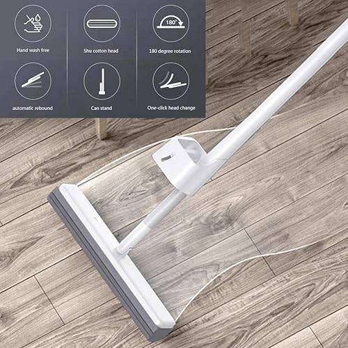 JINYISI Balai éponge, serpillère à presser, serpillère éponge pour nettoyage du sol, rouleau en mousse PVA, avec 2 têtes de balai éponge de rechange - Nail Gallerys