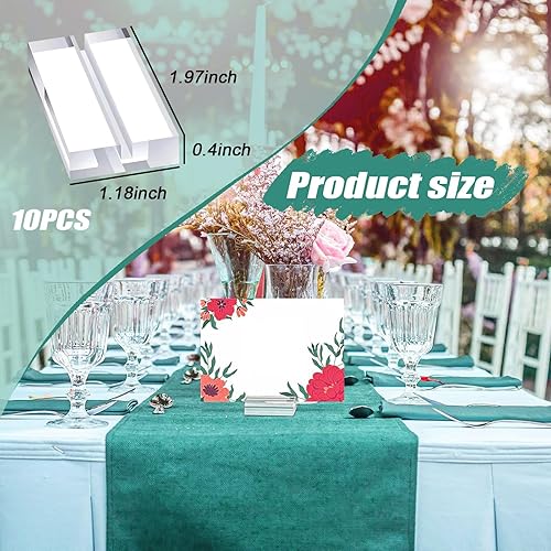 DERJDISF 10 Supports en Acrylique – Support Photo Transparent Carte avec Fente en Acrylique Transparent, Porte Nom Table et Porte Carte pour Mariages, Célébrations, Fête - Nail Gallerys