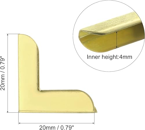 PATIKIL 20 Coins de Livre en Métal de 20 mm, 60 Pièces de Coins de Photo, Coins de Livre Protecteurs en Métal Rétro Décoratifs pour L'Artisanat, Scrapbooking, Album Photo, Couleur Dorée - Nail Gallerys