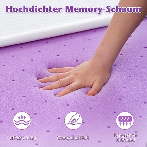 Surmatelas en gel à mémoire de forme H3, 120 x 200 cm, hauteur 7,5 cm, housse amovible et lavable, pour lit à sommier tapissier, caravane, canapé-lit - Nail Gallerys