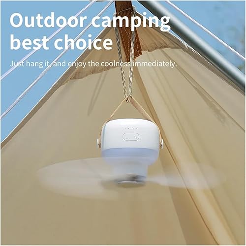 WLLKIY Mini Ventilateur De Camping USB, Télécommande Rechargeable, 4 Vitesses, Lumière LED Portable, Ventilateur De Plafond Suspendu for Tente, Maison, Lit Extérieur (Size : 3600mAh) - Nail Gallerys