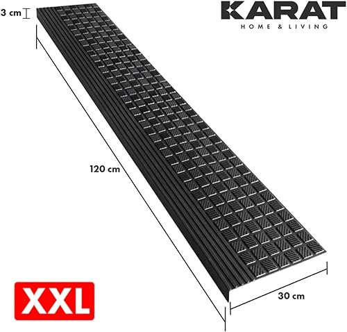 Karat Lot de 5 Tapis d'escalier en Caoutchouc - 30 x 120 cm - Résistant aux intempéries et antidérapant - Tapis d'escalier en Caoutchouc pour l'extérieur - Tapis d'escalier - Tapis antidérapant - Nail Gallerys
