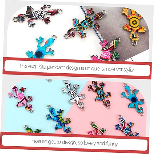 LOLIPPYY 30Pièces Charm de Gecko pour Bracelets Colliers DIY Accessoires Animaux Colorés pour Personnelles - Nail Gallerys