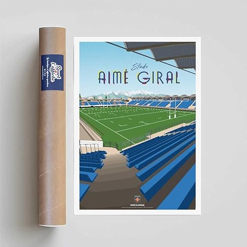 Sport à l'Affiche - Art Poster - USAP - Stade Aimé Giral 30x40 cm - Nail Gallerys