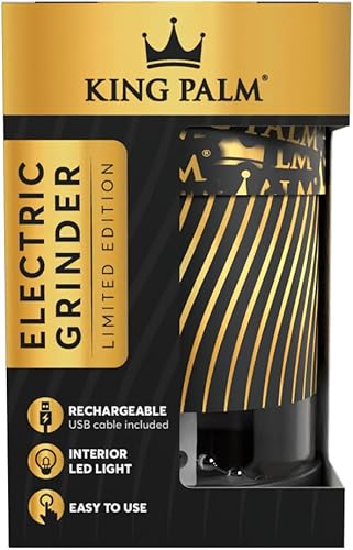 Moulin à herbes électrique Wakit King Palm - Moulin à presser - Simple à utiliser - Médicalement accessible - Chambre de broyage éclairée par LED - Nail Gallerys