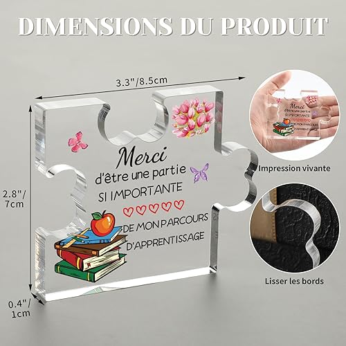 Welsky Cadeau Maitresse D'école, Cadeau Maitresse Professeur D'école Fin D'année Acrylique Plaque, Merci Maitresse Cadeau Décoration - Nail Gallerys