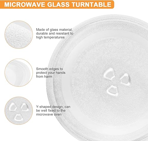 Plateau Micro Onde en Verre, Plateau Tournant pour Micro-ondes, Plateau Tournant en Verre 24,5 cm, Plateau Tournant Universel En Verre pour Micro-Ondes, 3 Fixations, pour Micro-Onde - Nail Gallerys