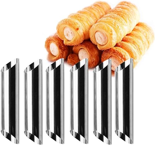 Chikanb 30 Pièces Moules Crème à Pâtisserie en Acier Inoxydable Tube Droit - Grande Taille à la Crème Tube Spirale pour Cuisine Cannoli, Croissant, Feuilletés, Gâteau, Crème Glacé #4 - Nail Gallerys