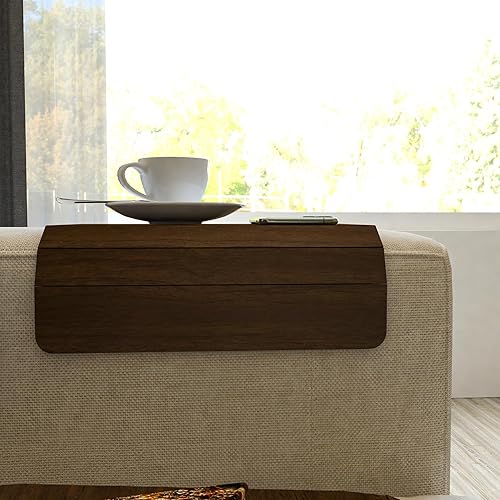 Ultimate Premium Products Lot de 2 plateaux de canapé en bois, plateau d'accoudoir pour canapé, pliable, plateau de canapé flexible avec 40,1 x 27,9 cm, collations, télécommande ou support de - Nail Gallerys