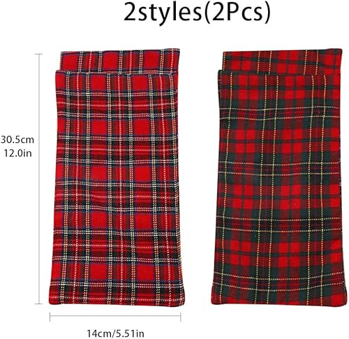 Sac de Couchage Elfe de Noël,Paquet de 2 Sacs de Couchage à Carreaux Rouges de 5,51 x 12 Pouces pour poupée Elfe,Elfes se comportant Mal Accessoire Décorations de poupée de Noël,poupée Non Incluse - Nail Gallerys