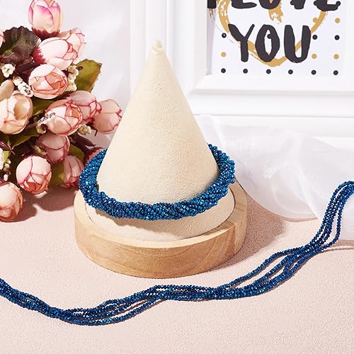 Lot de 2200 perles rondes en verre galvanisé de 2 mm - Couleur dorée - Perles à facettes - Perles d'espacement en vrac pour colliers, bracelets, bijoux, loisirs créatifs - Nail Gallerys