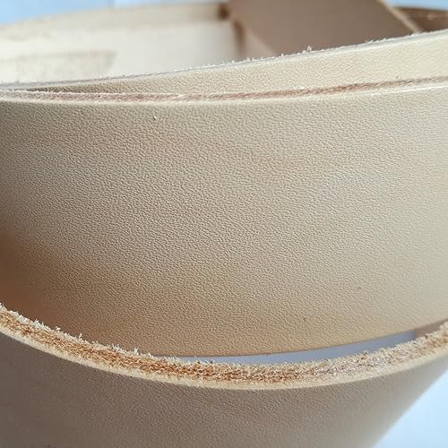 Schachenmayr since 1822 Courroie en cuir vierge - Tannage végétal naturel - Poinçonnable - Longueur : 135 cm - Largeur : 4 cm - Épaisseur du cuir : 3,5 mm - Nail Gallerys