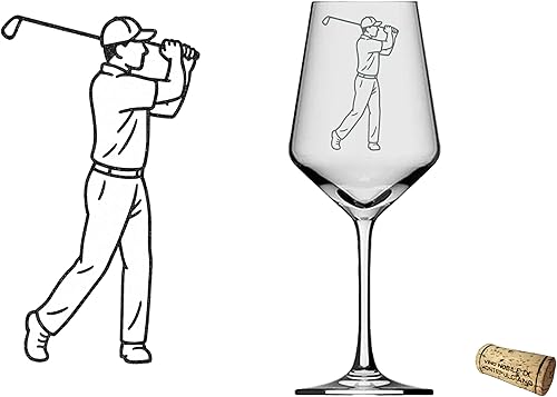 eXODA verre à vin avec motif gravé Le Golfer 300ml - Nail Gallerys