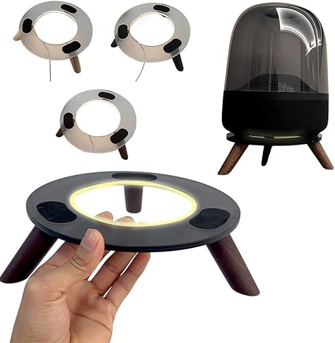 Support de haut-parleur de bureau pour Harman Kardon, avec pieds en bois pour système de haut-parleurs Harman Kardon Aura Studio 4 Aura Studio 3 Soundsticks 4 Echo Studio Home (acrylique noir) - Nail Gallerys