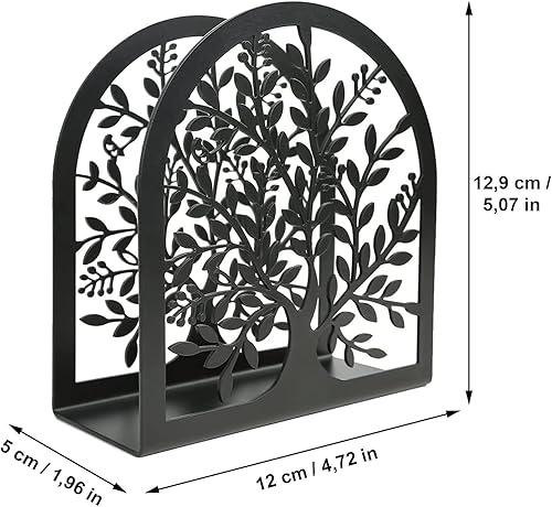 Porte-serviettes,Distributeur De Serviettes,Acier Inoxydable, Motif Feuille, Convient Pour La Décoration De La Cuisine, Du Restaurant Et Du Bar, Noir - Nail Gallerys