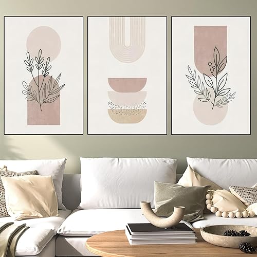 Impression sur toile abstraite - Images modernes avec fleurs - Impression d'art sur toile - Style bohème - Pour salon et chambre à coucher - Sans cadre - A, 3 x 80 x 120 cm - Nail Gallerys