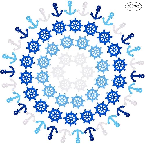 Mini Pendentifs Scrapbooking Ancres en Bois Décorations Maritimes en Bois Boutons de Décoration Nautique Boutons Décoratifs Nautiques en Bois pour Scrapbooking Bricolage Fête de Mariage 200 Pièces - Nail Gallerys