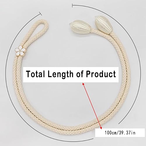 YYUEZHI 8 Pièces Attache Rideau, Embrasse pour Rideaux, Embrasse pour Rideaux, 100cm en Corde Tissée, pour Décoration De Bureau, Domicile, Hôtel (Beige) - Nail Gallerys