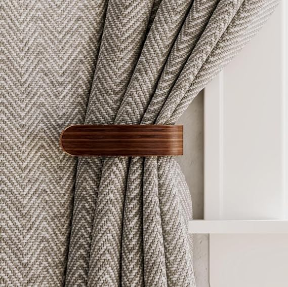 waveply Lot de 2 embrasses de rideaux en bois contreplaqué en forme de U pour mur (noyer) - Nail Gallerys