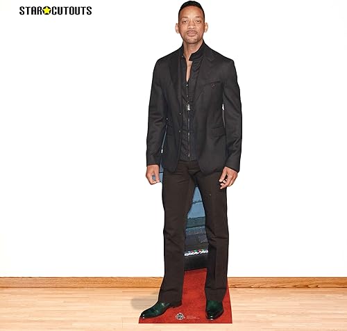 Figurine en carton taille reelle Will Smith costume noir 188 cm - Nail Gallerys