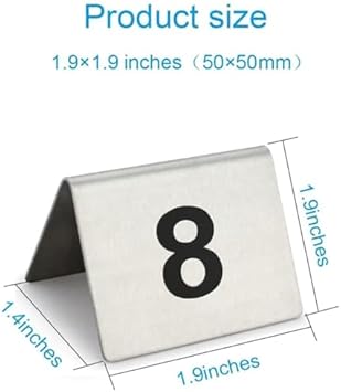 Lot de cartes de numéro de table en acier inoxydable double face style tente pour restaurants et cafés - Nail Gallerys
