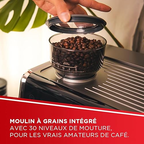 Polti Coffea G50S, Machine à café avec moulin à grains intégré, pour Espresso et Cappuccino, 30 niveaux de mouture, Steamymilk professionnel pour le moussage du lait, Argent - Nail Gallerys