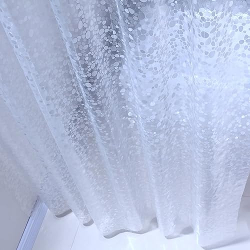 Rideau de douche transparent blanc, étanche, 100 % PEVA avec crochets, Tissu, transparent/blanc, 120x180cm - Nail Gallerys