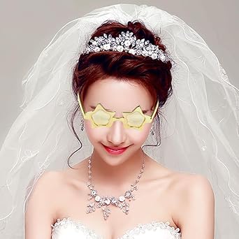 TOYANDONA Lot de 2 paires de lunettes de fête en forme d'étoile - Lunettes amusantes - Lunettes de soleil amusantes - Pour anniversaire, mariage, Saint-Valentin, fête, favoris - Doré - Nail Gallerys