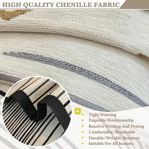 JUNLEBUYI Housse De Canapé 3 2 1 Place, Housse Canape d'angle en Chenille À Rayure Antidérapante Sofa Cover Protection Canapé pour Chiens Et Chats Animaux (90×210cm,Gris Clair) - Nail Gallerys