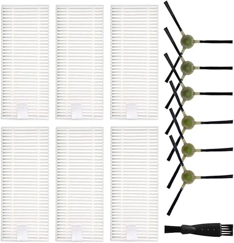Lot de 12 brosses latérales de rechange pour aspirateur robot Life K2 K3 K4 K5, 6 filtres HEPA, 6 brosses latérales, 1 brosse de nettoyage - Nail Gallerys