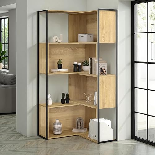 IDMarket - Etagère bibliothèque modulable Detroit séparateur d'angle Extensible Design Industriel 170 cm - Nail Gallerys