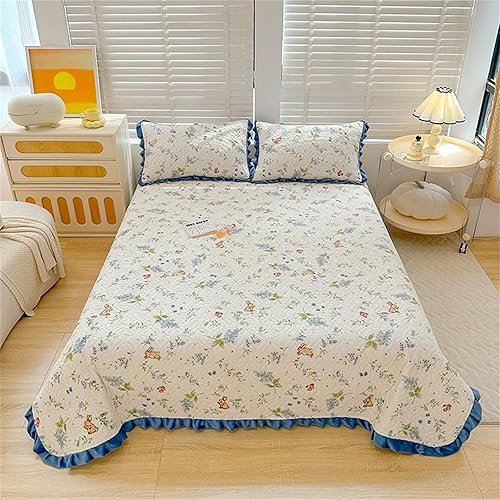 Chickwin Dessus de Lit Matelassé Flanelle, Couvre Lit Matelassé Réversible Patchwork Dessus de Lits Courtepointe Boutis Couvre-Lits en Microfibre Confortable (250x230cm,Pétales Roses) - Nail Gallerys