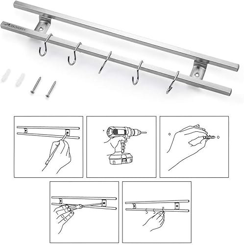 Porte Couteaux Magnétique Acier Inox Support magnétique pour Couteaux Porte-Couteaux Barre à Couteaux aimantée Forte adhérence et montage facile（03-Couche double) - Nail Gallerys