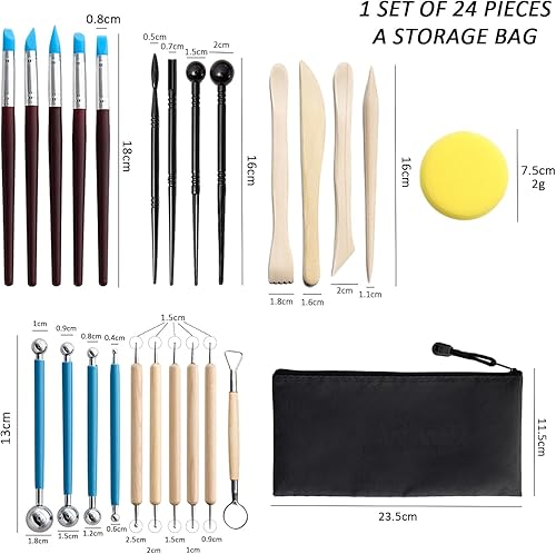 Outils De Poterie 25 Pièces, Couteaux De Sculpture En Pierre D'argile, Outils De Sculpture En Argile, Outils En Argile, Outils De Poterie Pour Débutants, Professionnels Et Artistes Bricoleurs - Nail Gallerys