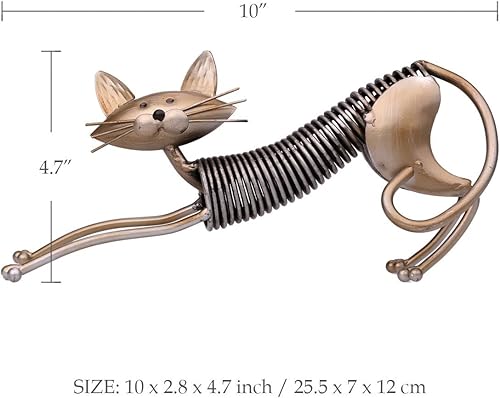 Tooarts Chat Sculpture en Métal Fer Domestique Art Artisanat Décoration Maison Ameublement Ornements - Nail Gallerys