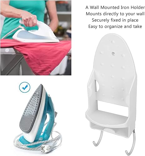 Support de Fer Support de Planche à Repasser Mural Facile à Monter Support de Fer électrique sans BPA Résistant à la Chaleur avec Crochet en Acier pour Ménage Salle de Bain - Nail Gallerys