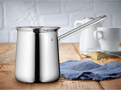 WMF Pot à moka Gourmet 340 ml, pot à moka pour 6 tasses, cafetière à expresso en acier inoxydable poli Cromargan, lavable au lave-vaisselle, gris - Nail Gallerys