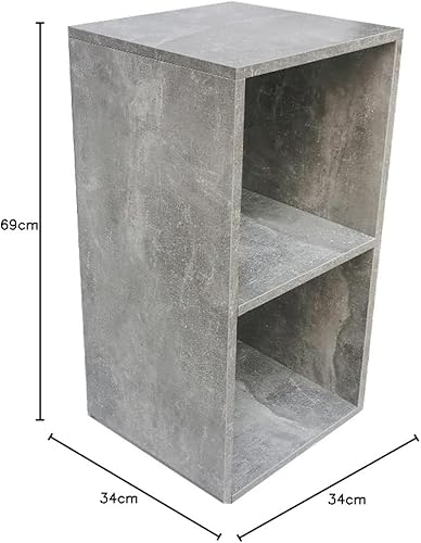 VDD Meuble de rangement pour disques vinyle LP - 2 compartiments - béton gris - Nail Gallerys