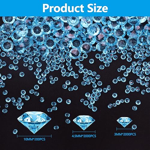 4200 PCS Diamants Decoration de Table Bleu Diamant Decoration Mariage Strass Acryliques Diamants en Acrylique pour Décoration Cristaux Acrylique Diamants pour Remplissage de Vase Diamants Décoratifs - Nail Gallerys