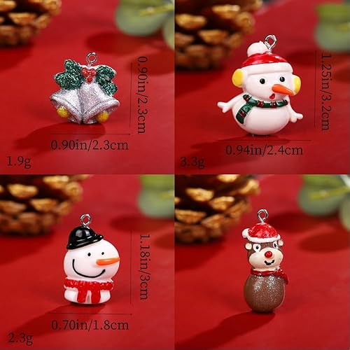 MHwan Decoration Noel Sapin, 40 Pièces Figurine Noel Décorations de Noël en Résine Mignons et Vifs, avec des Couleurs Vives et Un Effet Légèrement Brillant, Père Noël, Bas de Noël, Cloches - Nail Gallerys