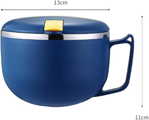 Ramen Bol à nouilles instantané 900 ml - Double isolation scellée - En acier inoxydable - Avec couvercle - Pour nouilles instantanées, déjeuner, bento - Nail Gallerys