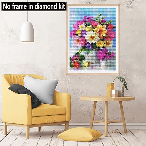 CHOSIGHT DIY Broderie Diamant Peinture Kit Fleur, 5D Diamond Painting Plante Complet Rond Cristal Strass Artisanat Murale Pour Maison Salon Chambre Décoration 30x40 cm - Nail Gallerys