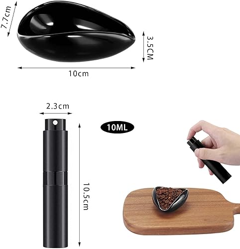 XoeLLe Tasse Doseuse de Grains de Café avec Spray Vide, Céramique Plateau Doseur de Café, Accessoires de café Adapté pour Salon de Thé, Hôtel, Salle à Manger Cadeau Pour Amateurs de Café - Nail Gallerys