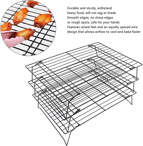 Grille De Refroidissement, Grille De Cuisson En Fer À 3 Étages Grille De Rôtissage 13 Pouces Grille De Cuisson Empilable Grille De Refroidissement Pour Biscuits Et Pâtisseries - Nail Gallerys