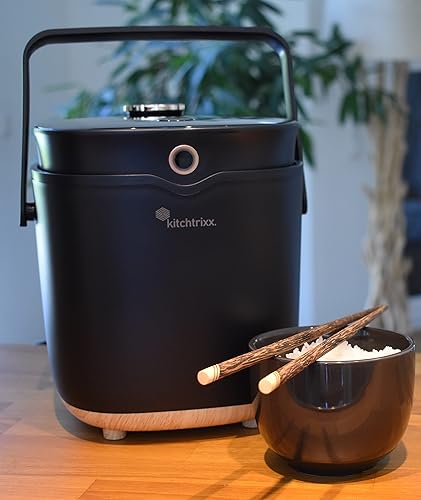 Kitchtrixx Cuiseur à riz numérique et cuiseur vapeur | Low Sugar Rice Cooker, multicuiseur 2 L, minuterie, 9 programmes | avec insert vapeur, cuillère et verre doseur, noir - Nail Gallerys