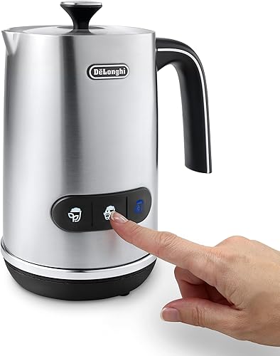 De'Longhi LatteMix EMF3.M Mousseur à lait électrique pour lait chaud & froid & alternatives végétales Nettoyage facile Couvercle transparent 3 boutons 250 ml Blanc - Nail Gallerys