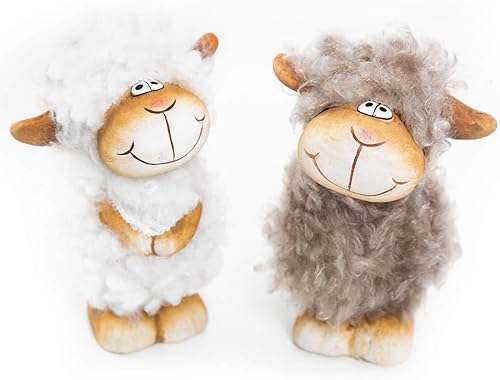 Logbuch-Verlag 4 figurines de moutons amusantes - Décoration de Pâques à poser comme cadeau pour employés, cadeau de Pâques - Nail Gallerys