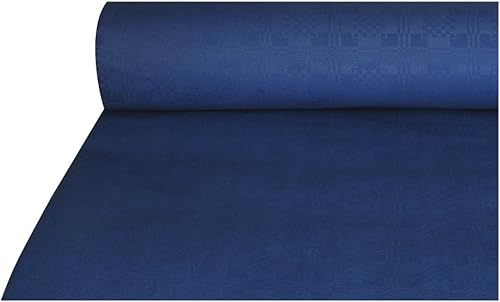 Rouleau de nappe en papier Papstar, Damassé, bleu foncé, 100 cm x 50 m - Nail Gallerys